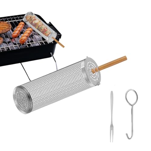 itrimaka Gemüsegrillkorb, Grillkorb - Antihaftbeschichtete Grillkörbe zum Grillen im Freien - Grillkorb mit Griff für Gemüse, Garnelen, Brathähnchen, Steak von itrimaka