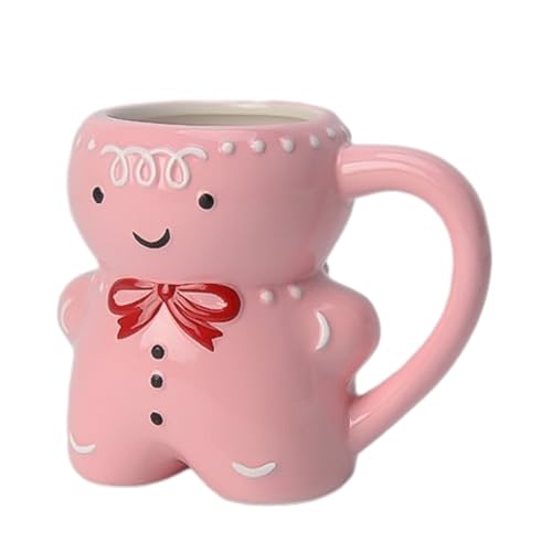 itrimaka Gingerbread Man Coffee Mugs, Funny Ceramic Gingerbread Man Shape Mug with Handle, 3D Christmas Gingerbread Mug Gift for Friends,Family von itrimaka