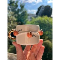 Handbemalte Kürbis Kaffeetasse - Herbst Keramikbecher Handmade Pumpkin Coffee Mug Perfektes Geschenk Für Den Handgefertigt von itsARTIQUE