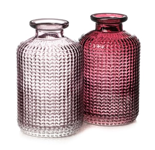 2er Set Glasflaschen Jazz Flieder & beerenfarben - kleine Vase, Blumenvase, Tischdekoration, Glasvasen, Landhaus 2er Set Glasflaschen Jazz Flieder & beerenfarben - kleine Vase, Blumenvase, Tischdekoration, Glasvasen, Landhaus von itsisa