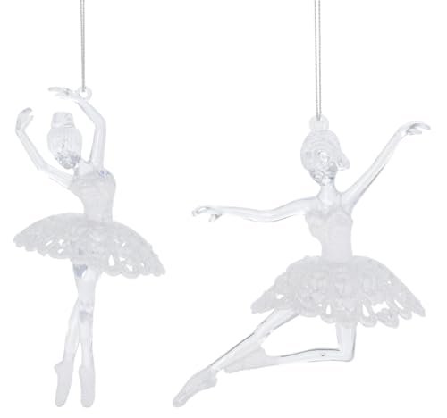 Baumschmuck Ballerina Weiss (2er Set) - Ballett Weihnachtsdeko, Christbaumkugel, Weihnachten von itsisa