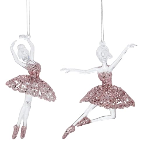 Baumschmuck Ballerina rosa (2er Set) - Ballett Weihnachtsdeko, Christbaumkugel, Weihnachten von itsisa