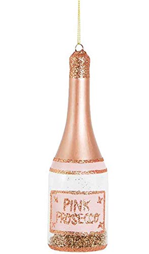 Baumschmuck Pink Prosecco - Baumkugel Sektflasche, Weihnachtsdeko, Christbaumkugel von itsisa