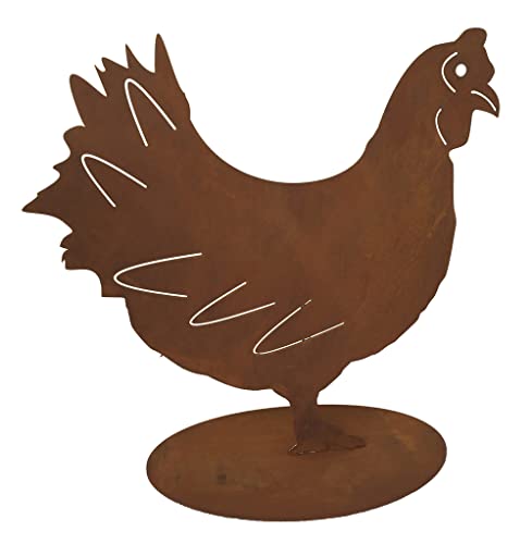 Dekofigur Huhn Henne im Rost Design - Rostfigur, Deko für den Garten, Gartendeko, Metalldeko von itsisa