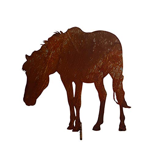 Dekofigur Pferd grasend im Rost Design, Rostfigur für den Garten, Gartendeko, Metalldeko, Terrassendeko von itsisa