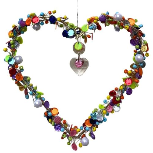 Drahtherz/Perlenherz, Diamonds mit Herz zum Aufhängen - Herz aus Draht, Fensterdeko von itsisa