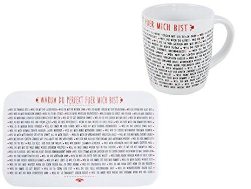 Frühstücksset Perfekt Kaffebecher & Frühstücksbrettchen - Geschenk für den Liebsten von itsisa