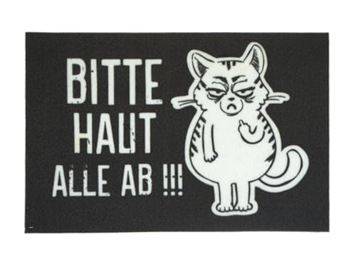 Fussmatte Miesekatze Bitte Haut alle ab schwarz 40x60 cm, innen & außen - Haustür-Matte, Schmutzfangmatte Fussmatte Miesekatze Bitte Haut alle ab schwarz 40x60 cm, innen & außen - Haustür-Matte, Schmutzfangmatte von itsisa