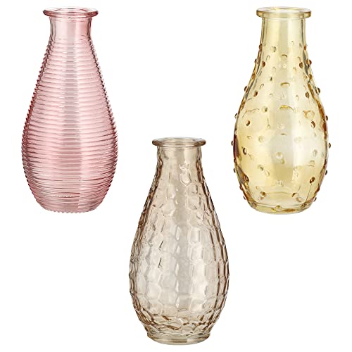 Glasvase Glasflasche bunt (3er Set) H:14 cm - Vase, Tischdekoration, Glasvasen, Landhausdeko, Gastronomie, Hochzeit Deko von itsisa