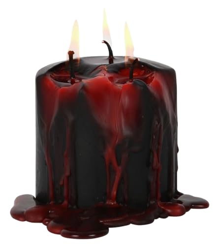 Gothic Vampirblut Stumpenkerze H:7,5 cm- Halloween Vampir Kerze mit Blut Wachseffekt, blutende Kerzen, Meditation von itsisa