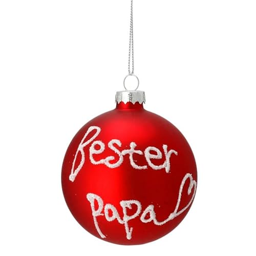 Große Christbaumkugel Bester Papa D: 8cm - Baumschmuck Familie, Baumkugel von itsisa