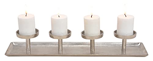 Kerzenhalter Adventskranz länglich L: 57 cm aus Metall Silber - Adventsgesteck, Weihnachtsdeko, Adventsdeko, Advent, Weihnachten von itsisa