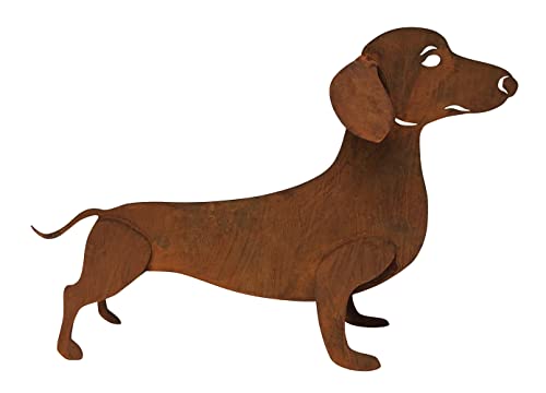 Rostfigur Hund Dackel Bodo 48x30 cm - Hunde Figur, Rost Design, Gartendeko, Metalldeko von itsisa