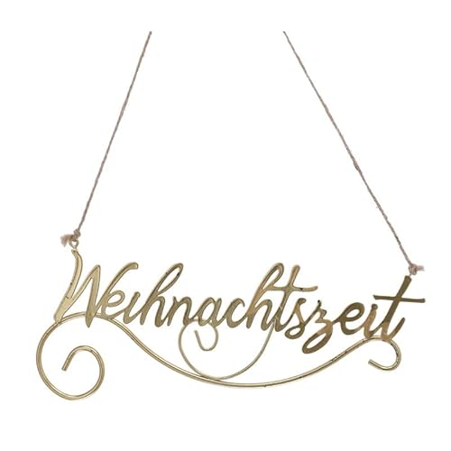 Schriftzug Weihnachtszeit in Gold L: 26cm zum Aufhängen - Hänger Weihnachten, Advent, Dekofigur, Gartendeko, Weihnachtsdeko von itsisa