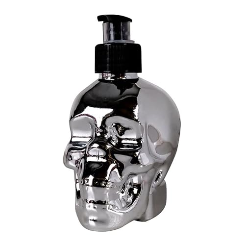 Seifenspender Totenkopf Silber 300 ml - Flüssigseife im Pumpspender, Handseife Skull, Männergeschenk Seife von itsisa