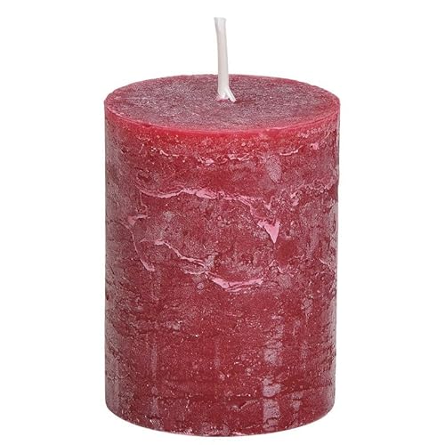 Stumpenkerze, durchgefärbt, bordeaux rot 9 x 6,8 cm - Kerze für Adventskranz, Kerzen Stumpenkerze, durchgefärbt, bordeaux rot 9 x 6,8 cm - Kerze für Adventskranz, Kerzen von itsisa