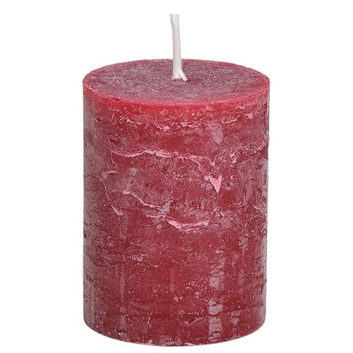 Stumpenkerze, durchgefärbt, bordeaux rot 9 x 6,8 cm - Kerze für Adventskranz, Kerzen von itsisa