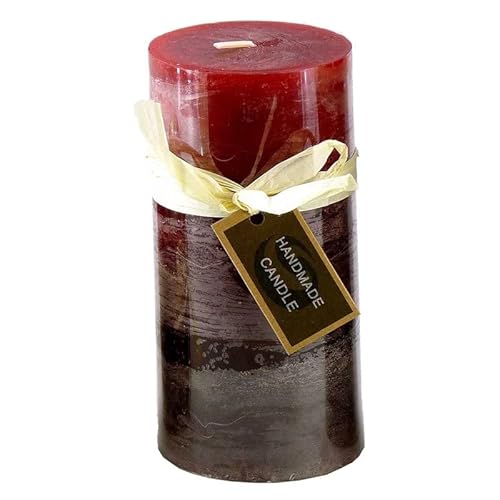 Stumpenkerze, handgemacht bordeaux rot 14 x 6,8 cm - Kerze für Adventskranz, Kerzen von itsisa