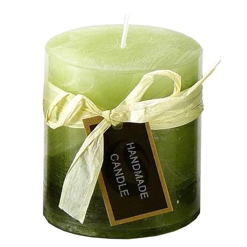 Stumpenkerze, handgemacht grün 7,2 x 6,8 cm - Kerze für Adventskranz, Kerzen von itsisa