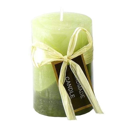 Stumpenkerze, handgemacht grün 7,5 x 5 cm - Kerze für Adventskranz, Kerzen von itsisa
