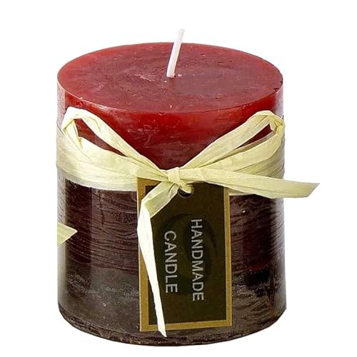 Stumpenkerze, handgemacht bordeaux rot 7,2 x 6,8 cm - Kerze für Adventskranz, Kerzen von itsisa