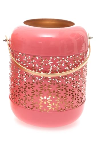 Windlicht Sommer Laterne Orient Pink aus Metall - Kerzenleuchte Kerzenhalter, Teelichthalter Oriental, Garten Deko von itsisa