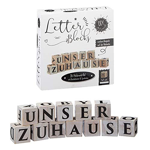 itsisa 16 Holzwürfel DIY mit Buchstaben und Symbolen - Dekoration, Advent, Fest, Tischdekoration, Fensterdek von itsisa