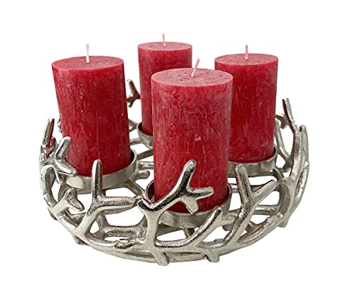 itsisa Adventskranz Zweige Aluminium Silber (D: 29 cm), Adventskranz Metall von itsisa