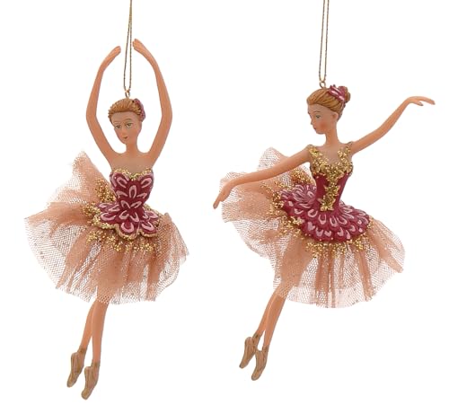 itsisa Baumschmuck Ballerina Ballett Tänzerin pink Gold (2er Set) - Ballett Weihnachtsdeko, Christbaumkugel, Weihnachten von itsisa