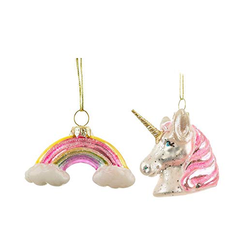 itsisa Baumschmuck Einhorn 2er Set - Baumkugel Regenbogen, Pferd, Weihnachtsdeko, Christbaumkugel itsisa Baumschmuck Einhorn 2er Set - Baumkugel Regenbogen, Pferd, Weihnachtsdeko, Christbaumkugel von itsisa