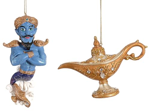 itsisa Baumschmuck Orientalisches Märchen Geist mit Wunderlampe (2er Set) - Weihnachtsdeko, Christbaumkugel, Weihnachten von itsisa