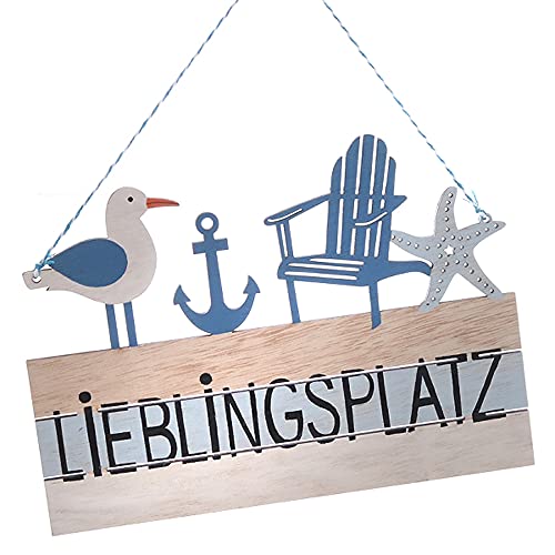 itsisa Deko Schild Lieblingsplatz Maritim - Holzschild, Wandbild Holz, Vintage, maritim einrichten von itsisa