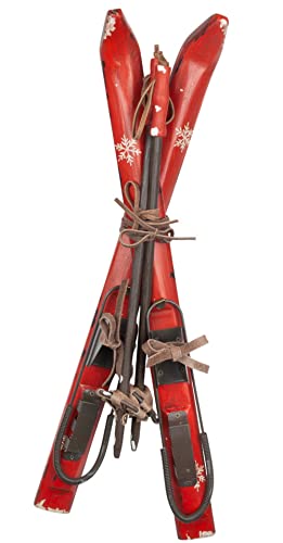 itsisa Deko Ski aus Holz 50 cm - Nostalgie Ski, Winterdeko, Deko Skihütte, Weihnachtsdeko (Rot) von itsisa