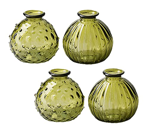 itsisa Glasvase Jive, Vase olivgrün, H: 8,5 cm (4er Set) - kleine Vasen, Blumenvase, Tischdekoration, Deko Hochzeit … von itsisa
