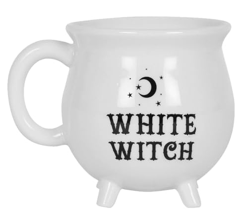 itsisa Halloween Kaffee Tasse Hexenkessel White Witch - Keramik Tasse Hexe, Kaffeetasse, Tee Becher von itsisa