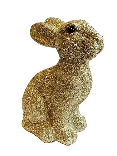 itsisa Hasen Figur Gold mit Glitzer H: 19 cm - Frühlingsdeko, Osterdeko, Osterhase, Deko Hase von itsisa