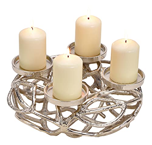 itsisa Adventskranz D: 30 cm aus Metall Alu Silber - Weihnachtsdeko, Adventsdeko von itsisa