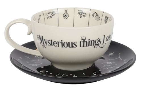 itsisa Teetasse Wahrsagerei Astrologie zum Teeblätter lesen mit Anleitung - Keramik Tee Tasse Hexe, Halloween, Tee Becher von itsisa
