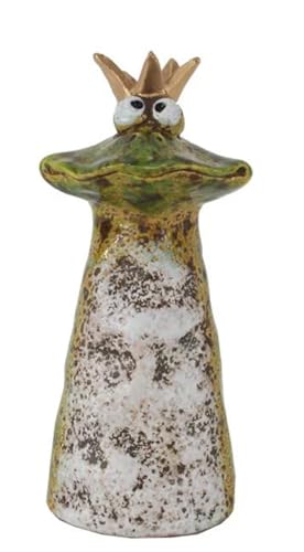 itsisa Zaunhocker Frosch Froschkönig H:18 cm aus Keramik - Zaun Deko Garten Frösche, Tierfigur Pfostenhocker, Zaunfigur, Gartendeko, Zaunstecker von itsisa