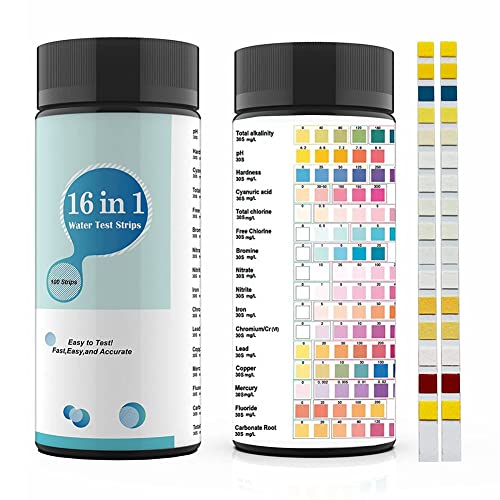 iubfegt 100 STÜCKE Trinkwasser-Teststreifen Leitungs- und Brunnenwasser-Teststreifen & Tests für PH, Blei, Chlor von iubfegt