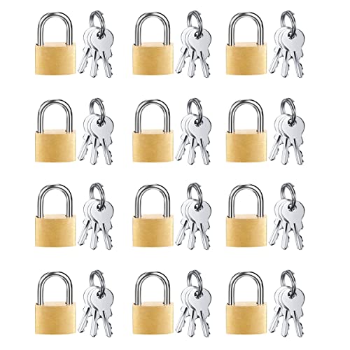iubfegt 12Er-Pack Mini-VorhäNgeschloss Kleines VorhäNgeschloss Aus Massivem Messing mit 3 SchlüSseln für GepäCkschloss, Rucksack, Spindschloss im Fitnessstudio, Kofferschloss iubfegt 12Er-Pack Mini-VorhäNgeschloss Kleines VorhäNgeschloss Aus Massivem Messing mit 3 SchlüSseln für GepäCkschloss, Rucksack, Spindschloss im Fitnessstudio, Kofferschloss von iubfegt
