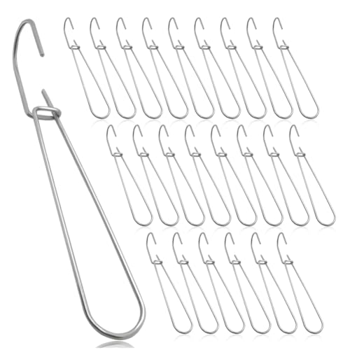 iubfegt 24 Stück 7,3-Metallmusterhaken, Schnittmuster, zum Aufhängen Von Kleiderbügeln, Langlebig, Einfach zu Verwenden, Silber iubfegt 24 Stück 7,3-Metallmusterhaken, Schnittmuster, zum Aufhängen Von Kleiderbügeln, Langlebig, Einfach zu Verwenden, Silber von iubfegt