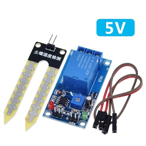 iubfegt DC 5V Bodenfeuchtesensor-Relaissteuermodul Automatische Bewässerung Des Feuchtigkeitsstartschalters von iubfegt