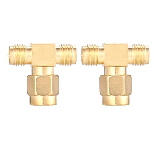 iubfegt Hepzest (R) 2 Stueck RP-SMA-Stecker auf RP-SMA Female Triple T Adapter Verbindungsstueck 3-Wege Splitter von iubfegt