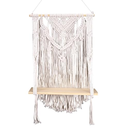 iubfegt Makramee Wandbehang Regal, Einstufiges Schwebendes HäNgendes Regal Organizer AufhäNger, Wand iubfegt Makramee Wandbehang Regal, Einstufiges Schwebendes HäNgendes Regal Organizer AufhäNger, Wand von iubfegt