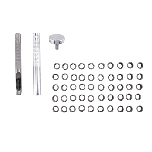 iubfegt ÖSen-Lochstanzwerkzeug-Set mit 50 ÖSen, 6 Mm Gunmetal-Finish für DIY-Kydex-Scheide, Kydex-ÖSe iubfegt ÖSen-Lochstanzwerkzeug-Set mit 50 ÖSen, 6 Mm Gunmetal-Finish für DIY-Kydex-Scheide, Kydex-ÖSe von iubfegt
