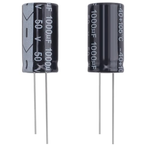 iubfegt Radialer Elektrolyt Kondensator 1000uF 50V 105C 25 x 13 mm - Schwarz (2 Stueck) von iubfegt