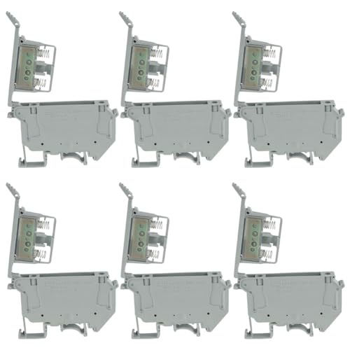 iubfegt UK5- UK5RD mit LED-DIN-Schienen-Sicherungsklemmensockel, Trennklemmenblock-Schraubclip (Packung mit 6 Stück,), Langlebig, Einfache Installation, Einfach zu Verwenden von iubfegt