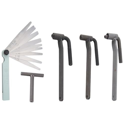 iubfegt Universal-Ventil-Einstellwerkzeug für Motorradmotoren, Ventilschraubenschlüssel, 8 Mm, 9 Mm, 10 Mm, T-Typ-Schraubenschlüssel, 0,1-2 mm Fühlerlehre von iubfegt