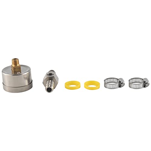 iubfegt Universelles Kraftstoff Manometer 1/8 NPT (140 Psi) mit 3/8 Kraftstoff Leitung Kraftstoff Druck Messer Sensor T-Fitting Adapter von iubfegt